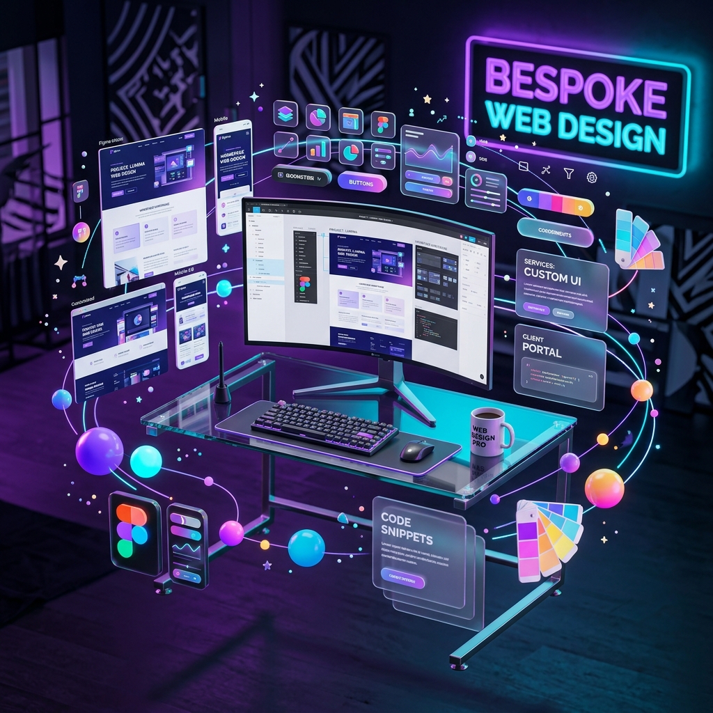 Custom Website Design Services 3D Illustration