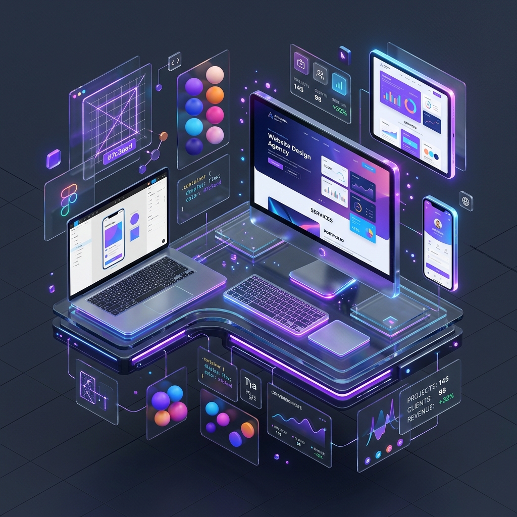 Website Design Services 3D Illustration